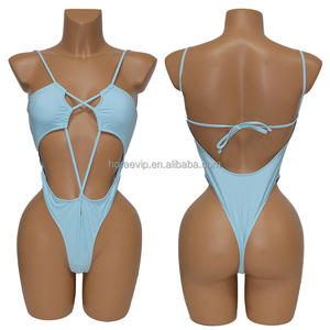 ชุดบอดี้สูทแฟชั่นสองสี รุ่น S674 ชุดว่ายน้ำผู้หญิงแบบเซ็กซี่ สไตล์มินิมอล ชุดว่ายน้ำสุดหรู - Product Image 2