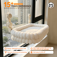 Lit de fenêtre pliable double couche pour chat 38*60cm, hamac de fenêtre à ventouse puissante, perchoir en peluche pour chats d'intérieur