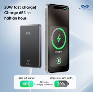 Banque d'alimentation Miccell ultra-mince en alliage d'aluminium 5000 mAh avec <span class=keywords><strong>charge</strong></span> magnétique <span class=keywords><strong>sans</strong></span> <span class=keywords><strong>fil</strong></span> PD20W, étanche et écran LED - Product Image 6