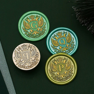 Prix usine Badge Lettres Série Ailes Famille Crête 26 Lettres Sceau De Cire Timbre Tête - Product Image 3