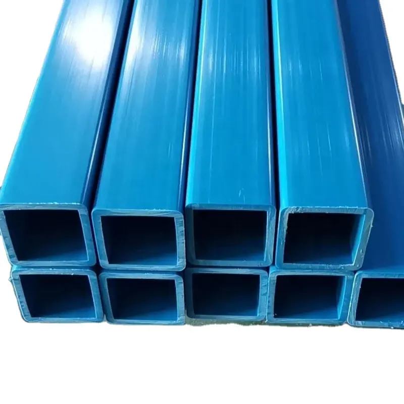 De plástico de pvc cuadrado rectangular de tubo azul dura de pvc de extrusión de plástico tubo