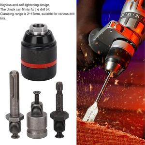 Electric Drill Chuck Adapter 12 Thread Straight Shank Keyless Clamping All Metal Universal Ratchet Connector For Drilling - Product Image 3