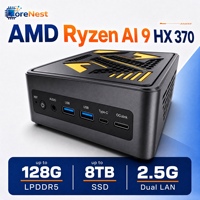 CoreNest Mini AI PC AMD Ryzen AI 9 HX 370 Zen 5 CPU 12 Cores 24 Threads WiFi 7 USB4 Heavy Duty Desktop AI Mini PC Workstation