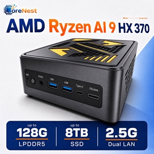 คอมพิวเตอร์ CoreNest Mini AI PC AMD Ryzen AI 9 HX 370 Zen 5 CPU 12 คอร์ 24 เธรด WiFi 7 USB4 คอมพิวเตอร์ตั้งโต๊ะ AI Mini PC Workstation สำหรับงานหนัก - Product Image 1