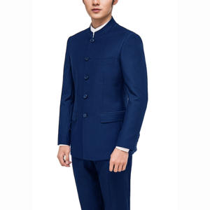 남성용 신상 만다린 칼라 통기성 바지 정장 슬림 웨딩 신랑 들러리 중국풍 드레스 싱글 브레스티드 - Product Image 4