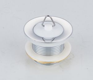 Scarico per Lavabo da Bagno Hofen G1 1/4\" in Ottone con Tappo in Gomma, Previene l'Intasamento, Facile da Usare - Product Image 2