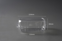 Récipients alimentaires en plastique à charnière en PET transparent à clapet robuste H92132-1 pour desserts tranches de gâteau salade