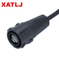 Câble Ethernet industriel XATLJ RJ45, étanche IP67, en alliage de cuivre, 120V 1.2A, connecteurs d'alimentation mâle/femelle en nylon