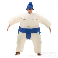 Costume de Sumo Gonflable en Gros, Combinaison Amusante pour Spectacles de Scène, Accessoire de Fête d'Halloween Unisexe pour Adultes, avec Ventilateur Intégré