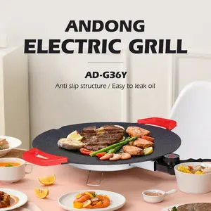 Andong 14 Zoll Korean Electric Barbecue Grill Runde Weizen Reis Stein Backform Indoor Home Rauchfreie Grill platten