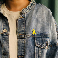 Insigne d'épingle en émail en gros logo personnalisé médical coeur sida cancer du sein rose jaune ruban émail épinglette
