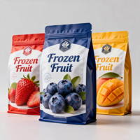 Sac d'emballage refermable en plastique avec logo personnalisé pour fruits congelés (fraises, framboises, cerises)