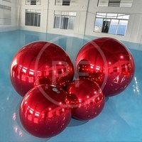 Boule disco gonflable en miroir argenté, sphère, ballon, événements, décoration de mariage, fête, PVC, grandes boules gonflables métalliques brillantes