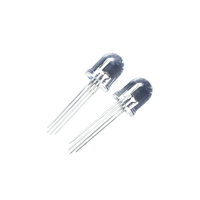 LED RVB adressable WS2812B 5V 10mm à trou traversant avec pilote intégré 0,2W dans un lentille claire/diffuse