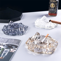 Aeofa gris ambre clair galvanoplastie givré neige montagne modélisation verre cendrier ménage lumière luxe