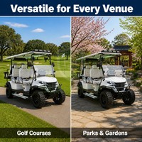 Voiturette de golf électrique tout-terrain 6 places, grande roues robustes, 72 volts, avec spoiler, batterie lithium