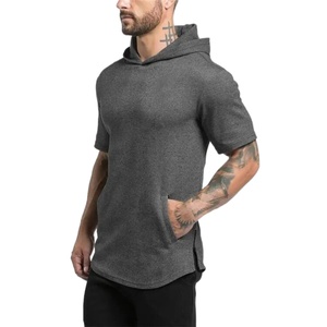 Sudadera con Capucha de Verano para Hombre, Personalizada, de Felpa, con Mangas Cortas, Cierre de Cremallera Curvo en la Parte Inferior, Sudadera con Capucha de Manga Corta para Hombre - Product Image 5