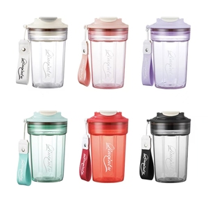 Tasse à café en plastique au design coréen élégant 500 ml 16 oz, Mug de voyage portable anti-chute, Cadeau d'été pour étudiant en extérieur - Product Image 3