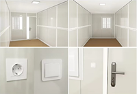 Bureau préfabriqué respirant en conteneur carré, logement modulaire, conteneurs emballés sur site, maison mobile, conception 3D, garantie 1 an