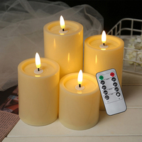 Bougie LED sans flamme à piles, télécommandée, 7,5x8/10/12,5/15cm, décorations de fête d'Halloween