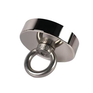Imán de Neodimio Redondo y <span class=keywords><strong>Potente</strong></span> con Fuerza de Tracción de 1000 LBS, con Orificio Avellanado y Argolla - Product Image 4