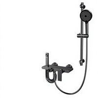 Ensemble de robinetterie de douche thermostatique murale à double contrôle de température, mitigeur de douche de salle de bain à 3 trous et poignée unique