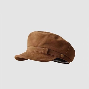 Winter Unisex <b>Beret</b> Hat Custom Faux Fur Suede Casual Travel Hat with Custom Logo - Product Image 2