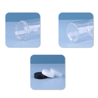 Bocaux à biscuits en plastique PET transparents vides de qualité alimentaire 6 8 Oz 40 50 100 250 g 500 Ml avec couvercle pour noix