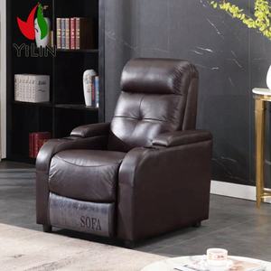Foshan Yilin Canapé inclinable <span class=keywords><strong>en</strong></span> cuir marron Sièges de cinéma maison bon marché Application de meubles de cinéma USB automatique - Product Image 2