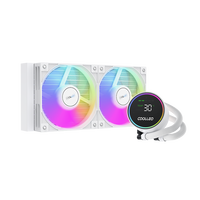 Refroidisseur liquide AIO ARGB COOLLEO 240 mm avec affichage de la température, dissipateur thermique en cuivre, refroidisseur d'eau pour processeur PC, radiateur LGA115X/1200/1700/1851AMD