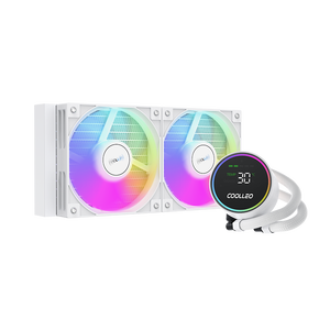 COOLLEO 240mm ARGB AIO Refroidisseur de liquide Affichage de la température Dissipateur thermique en cuivre Refroidisseur d'eau <span class=keywords><strong>CPU</strong></span> PC Radiateur LGA115X/1200/1700/1851AMD - Product Image 2