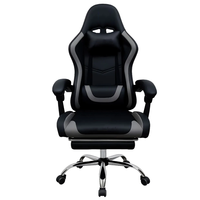 Chaise de bureau pivotante à 360 degrés en cuir noir, chaise de jeu inclinable en mousse rembourrée OEM économique pour un confort optimal