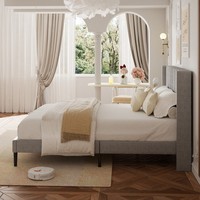 Modernes Luxuriöses Samtbett Verstellbares Kingsize-Bettgestell Faltbares Kopfteil Umweltfreundlicher Langlebiger Metallrahmen Einfach zu Montieren