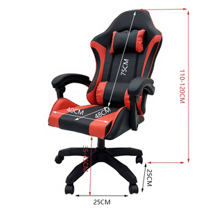 Chaise de jeu ergonomique pivotante en cuir PU coloré personnalisable pour le bureau et le gaming, avec fonction massage et bascule - Product Image 6