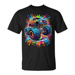 Camiseta colorida Monster Truck Lover para niños y adultos, ajuste unisex - Product Image 1