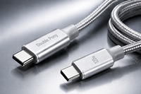 Kabel Pengisian Cepat Double Pony Type-C ke Type-C 2A, Nylon Braided, 1 Meter, Garansi 12 Bulan untuk Ponsel & Komputer