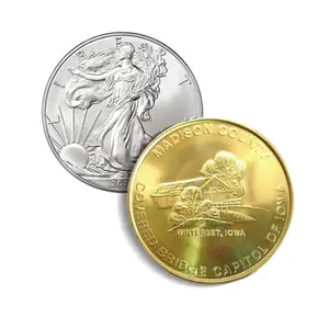 卸売メタルゴールドコインコレクションカスタム24kピュアゴールドコインから非磁性カスタムゴールドコイン
