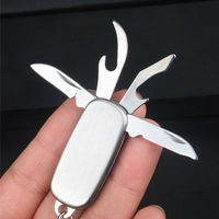 Vente directe du fabricant, porte-clés multifonctionnel avec couteau à 4 points et porte-clés