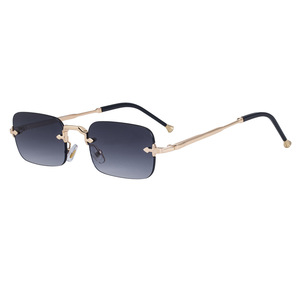 Custom Logo 2026 Fashion Metal Legs Square Sun Glasses UV400 Rimless <b>Gradient</b> <b>Sunglasses</b> for Men Women - Product Image 3