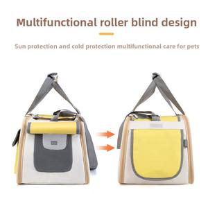 Tas selempang hewan peliharaan bahu ganda, tas ritsleting anjing desain kotak kapasitas besar dapat dilipat modis - Product Image 4