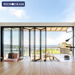 RICHOCEAN Puertas Plegables de Patio de Aluminio Ultra Delgadas Personalizadas, Puerta Plegable Doble con Doble Acristalamiento Low-E - Product Image 1