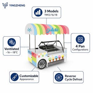 Carretto Gelato Refrigerato Professionale con Ventilazione Forzata e Illuminazione a LED per Fiere ed Eventi - Product Image 5