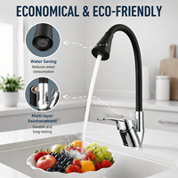 Robinet de cuisine 2026 DIY de luxe avec logo de marque, flexible, noir, avec filtre, économiseur d'eau et douchette pivotante