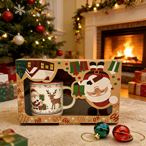 रिबन लक्जरी क्रिसमस उपहार भंडारण बॉक्स के साथ अनुकूलित डबल दरवाजा खुला पेपर बॉक्स - Product Image 1