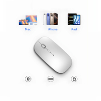 Mouse Optik Nirkabel Tri-mode Pengisian Daya Tipe-C untuk Laptop MacBook Pro Air dengan Penerima USB-C & USB-A
