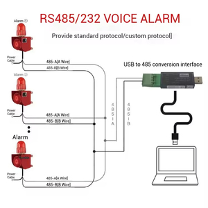 SuperSiren Xp-09 Rs485 Modbus RTU, Altavoz con Indicaciones de Voz, Protocolo de Red, Inalámbrico, Resistente al Agua, Alarma Sonora y Luminosa - Product Image 3