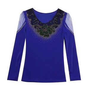Outono nova moda elegante laço colar strass costura malha emagrecimento jovem undershirt - Product Image 5