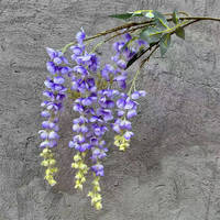 Fleurs artificielles de glycine blanches en soie de haute qualité C-116, guirlandes suspendues individuelles, décoration florale pour mariage et salon