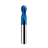 Fraise à bille en carbure nano-revêtu bleu 65 Helix pour acier inoxydable, outil de fraisage de contour CNC pour modèles 3D