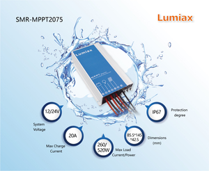 Contrôleur de charge solaire mppt pour éclairage, 12v/24v, 15a, 20a, haute qualité - Product Image 2